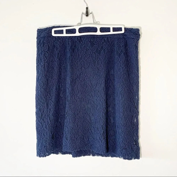 Gap Factory Navy Blue Lace Skirt NWT Size 8 Spring Easter Summer Dressy Work New - Picture 2 of 7